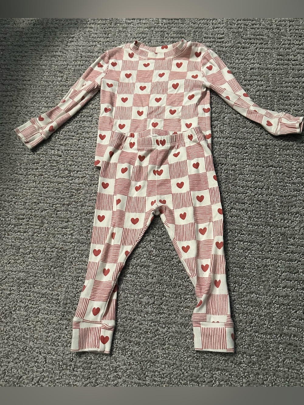 Heart Checkered Pajama Set